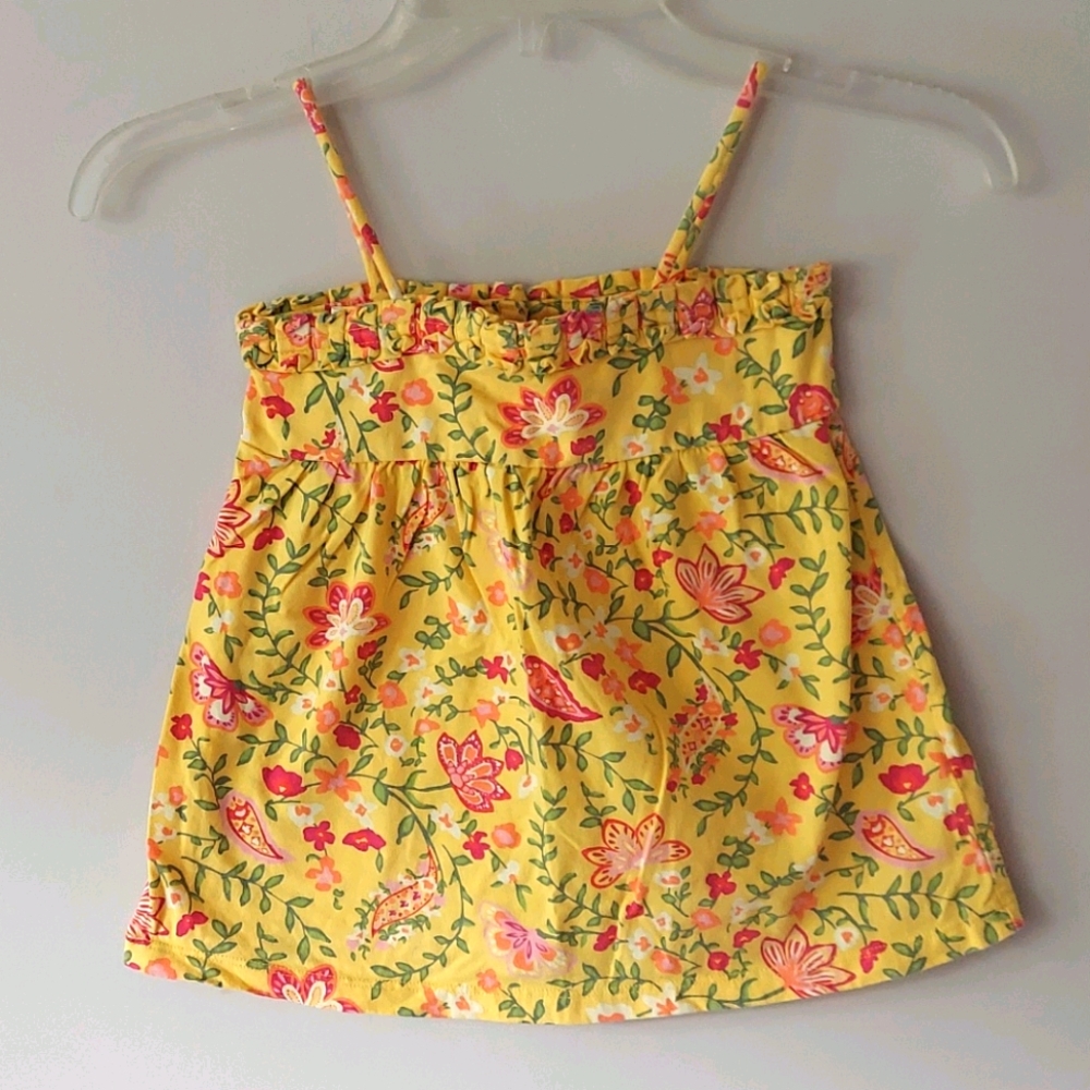 GAP Toddler Spaghetti Strap Yellow Floral Top